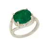 Handmade Ring White Topaz And Green Aventurine Gemstone Engagement Ring 925 Sterling Silver Wholesale Indian Fashion Jewelry