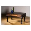 Indian Reclaim Wood Carved Panel Coffee Table