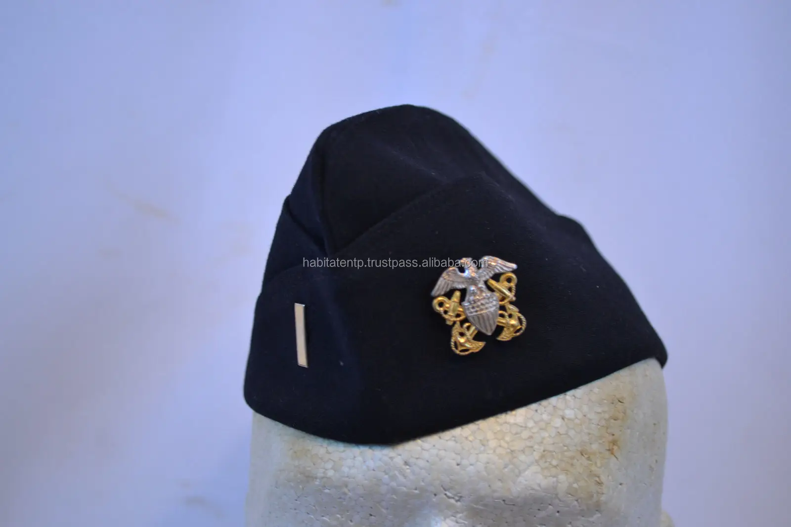 navy black garrison cap