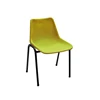 Plastic stackable dining chair with plastic seat&metal legs for dining room