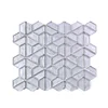Purple Waterjet Glass Splashback Hexagon Mosaic Tile for Wall Decoration