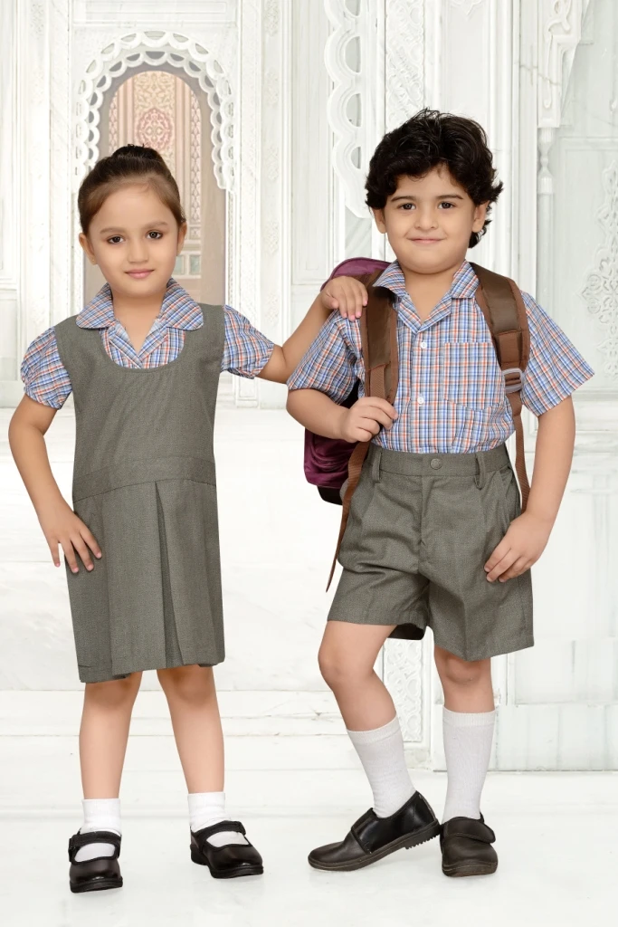 New Indian Style School Uniform Design With Blue Shirts With Full Pant