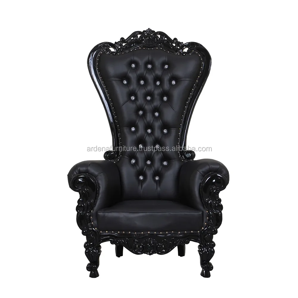 King Throne Chair High Back Luxury Wedding High Back Throne Chair Black Leather For Sale Buy