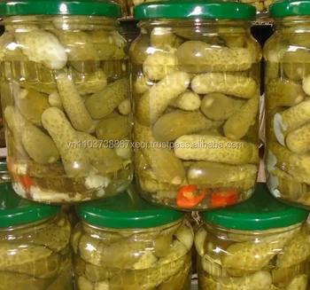 canned pickled cucumber - gherkins/ gherkins in jar
