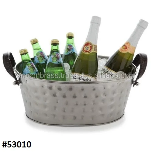 Bar & Wine Storage Tub Steel Ice Bucket / Beverage Tub Wine Cooler Oval