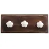 Handmade Designer Towel Knobs Hooks White Wooden Brass Wall Hooks Decorative