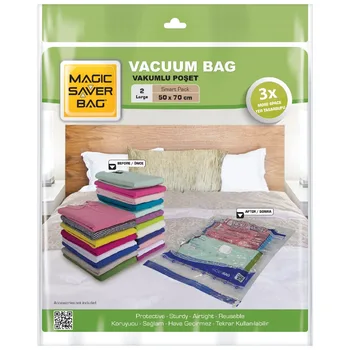 Magic Saver Bag Vacuum Storage Bag 2 Pack Of Large Size 50x70