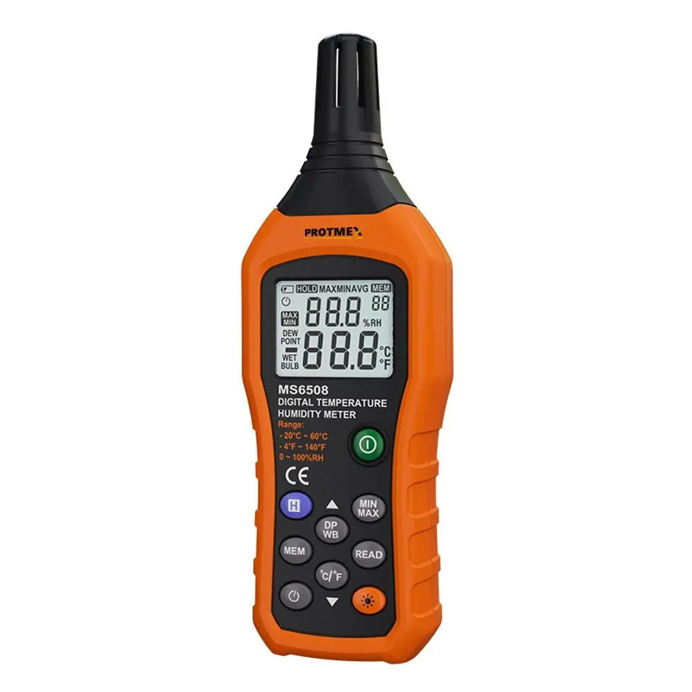NKTECH NK-TH2 Temperature Humidity Meter Dew Point –30~100℃ Wet Bulb Handheld