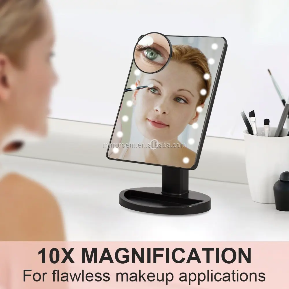 Led Lighted Illuminated Switch Desktop Led Light Intertek Makeup Mirror