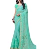 Silk Saree /Bright and Fresh Sea Blue Dhupion Silk Saree/ Wholesale saree supplier