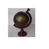 Desk top decorative rotating world globe on arch style metal stand and metal globe in two tone antique finish