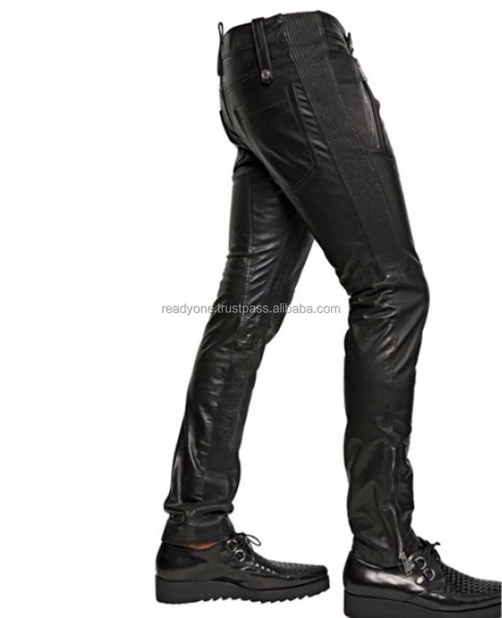 Uomo Pantaloni in Pelle Vera Cuoio Punk Kink jeans pantaloni pants BLUF bikers