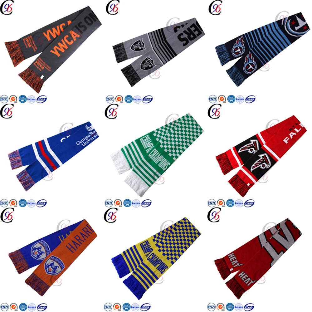 Chengxing customized logo crochet jacquard knitting promotion gift woven scarf