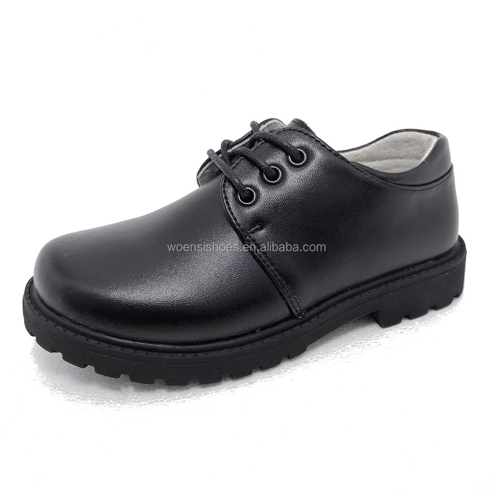 new fashion genuine leather boys back to school shoes black kids shoes