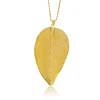 32061 xuping fashion brass 24K gold plated natural real leaf charms pendant