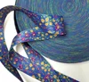 Garment and textile accessories with purple floral printings both sides quality woven poly strap wide 38mm