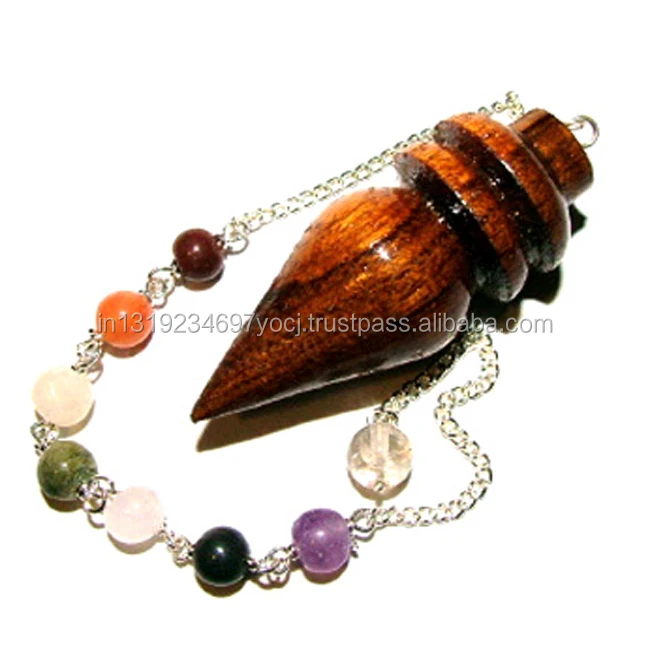 Wooden Pendulum With Tree Of Life Chakra Chain Wholesale Crystal