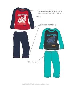 Wholesale winter clothing 100 Cotton, S/J, 140g dark navy - red Boy Pajama Set Wholesale winter clothing 100 Cotton, S/J, 140g dark navy - red Boy Pajama Set