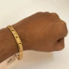 Fine Jewelry 18 Kt Hallmark Real Solid Yellow Genuine Gold Men's Hand Bracelet 8.2 Inches 14.640 Grams Width 7 mm
