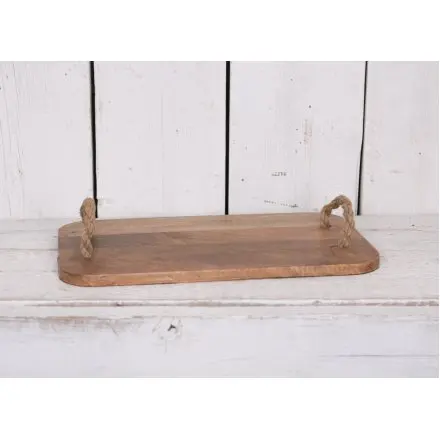 small wooden tray with handles