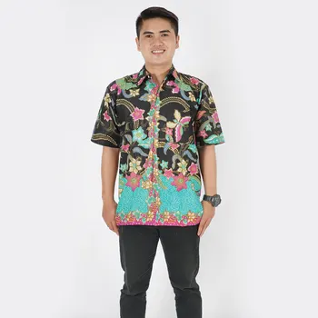 Semi Formal Batik Shirt Short Sleeves For Men Pure Cotton 100 % - Buy ...