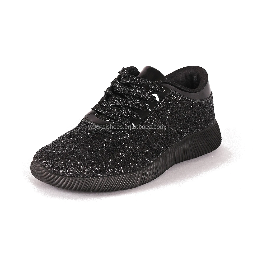 2019 hot fashion cemented black sneakers shoes ladies sport shoes women