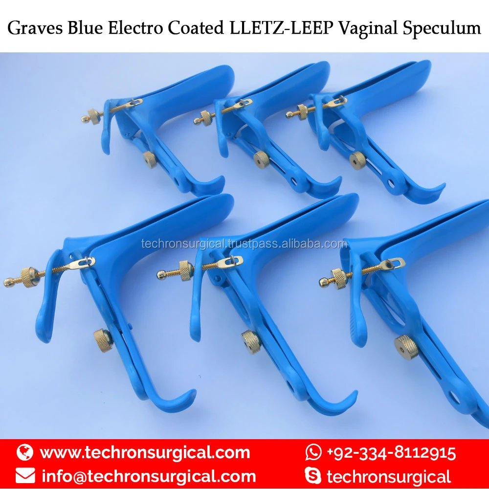 Graves Vumax Lletz/leep Vaginal Speculum Blue Electrosurgical Coated Insulated With Disposable