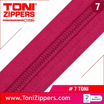7 Toni Long Chain Nylon Zippers For Garments And Bags With Smooth 7 Toni Long Chain Nylon Zippers For Garments And Bags With Smooth Running Durable Feature