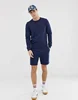 wholesale Men's twin sets fashion t-shirt and shorts twin set 100% cotton custom design striped panels twin sets