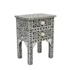 High Quality Bone Inlay 2 Drawer Bed Side