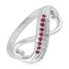 925 Sterling Silver Indian Ruby Ring Topaz Pave Jewelry