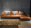Commercial L shape North Eugrope Modular sectional Genuine royal leather sofa