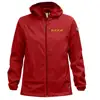 Custom Designer Men's Nylon Lined Zip Up Windbreaker Shower Proof Jacket Red