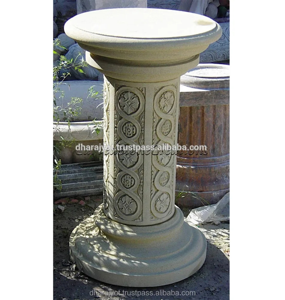 White Sandstone Antique Carved Decorative Pedestal Buy Carved