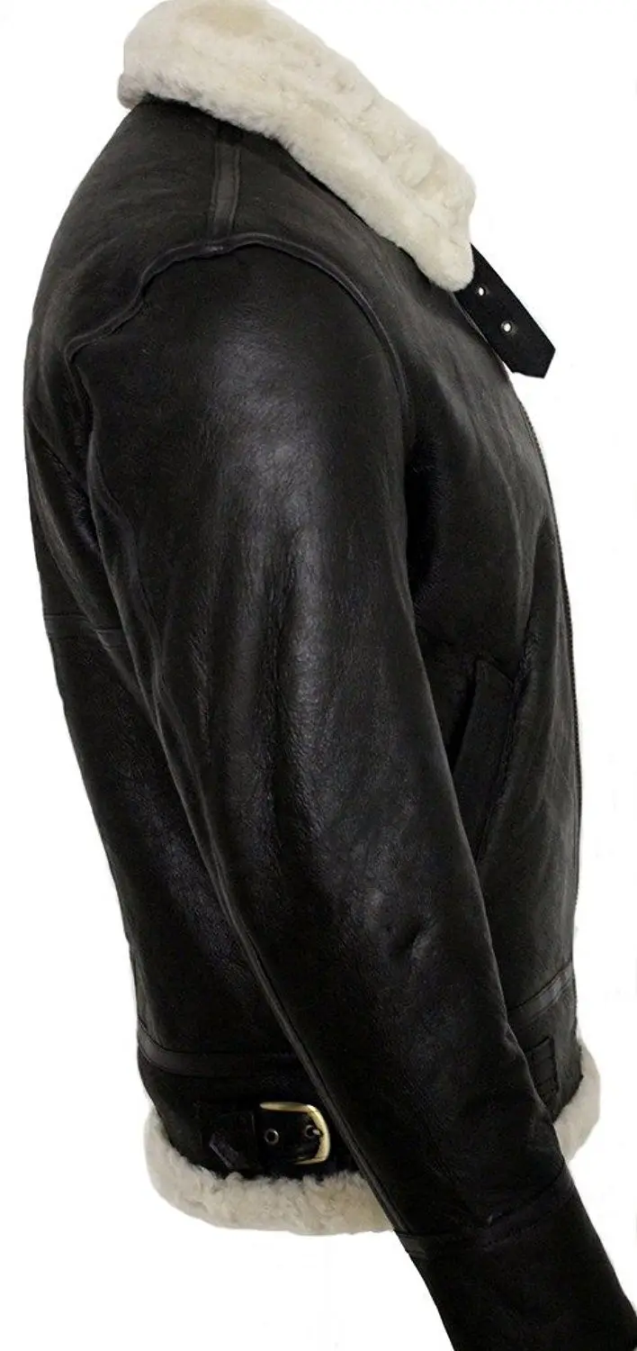 Men’s A2 Flight Aviator Bomber Faux Fur Genuine Black Leather Jacket Men’s A2 Flight Aviator Bomber Faux Fur Genuine Black Leather Jacket