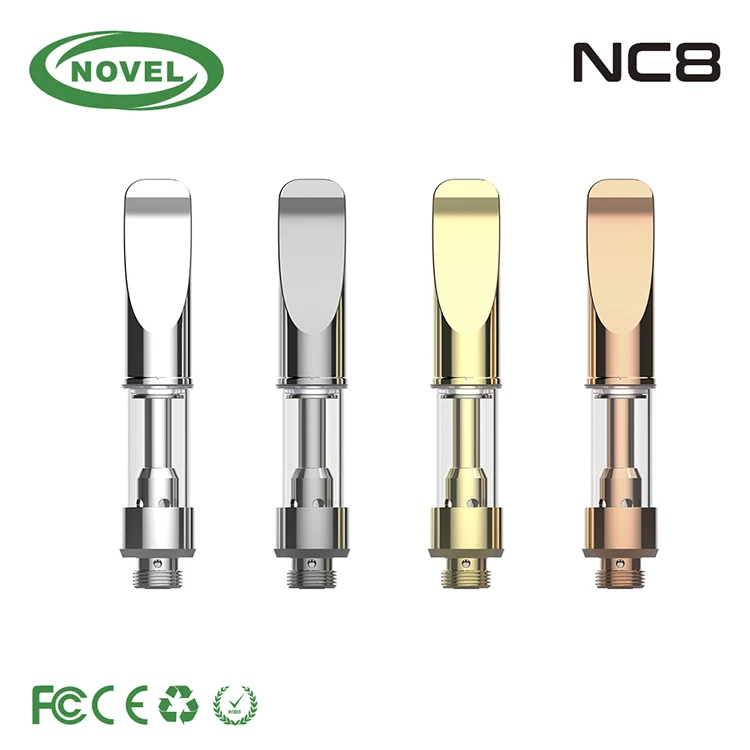 Ceramic Heating coil CBD vape cartridge 510 atomizer NC8 with quartz glass and Special 5-hole oil intake design