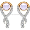 Natural Freshwater Pearl Gemstone 14k Yellow Gold Pave set Certified Diamond Stud Earrings