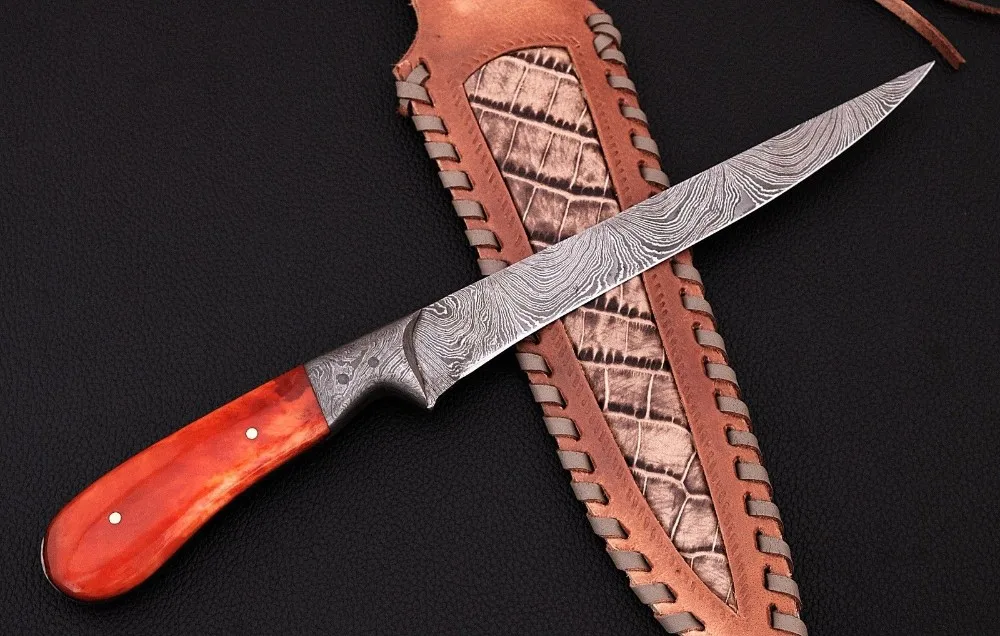 custom handmade stag handle d2 steel bowie knife/hunting knife