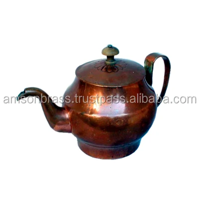 Copper Tea Pot, Water Kettle, Instant Coffee Maker, Vintage