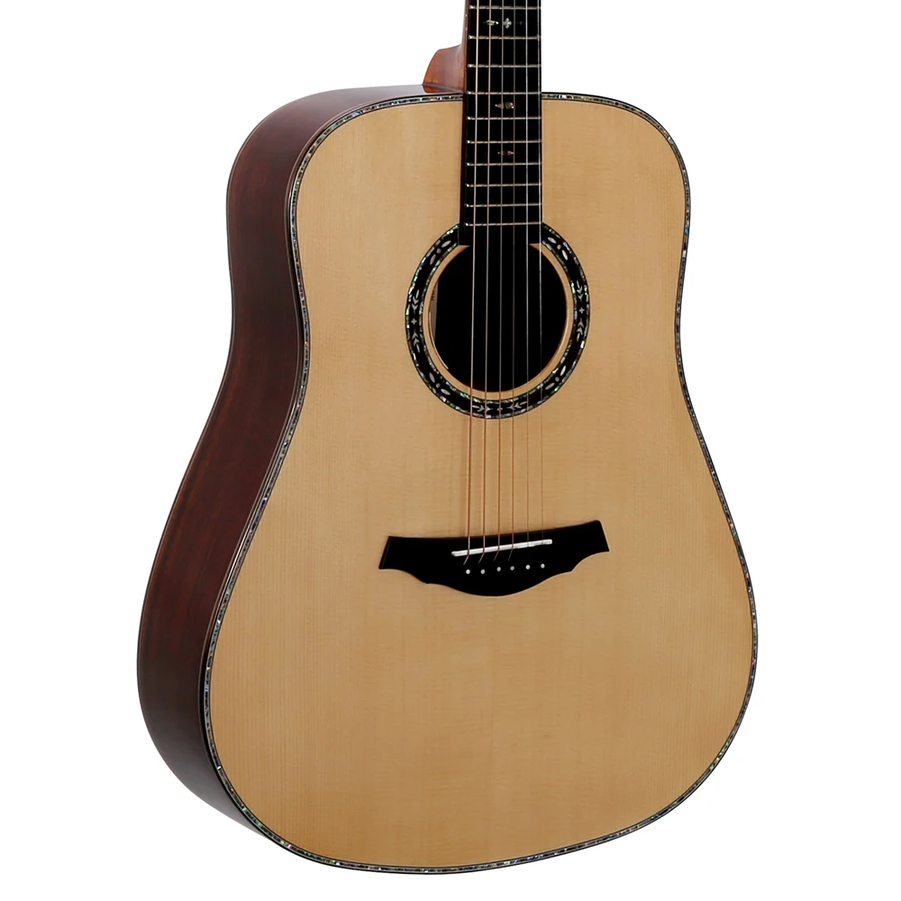 41 inch round body solid rosewood acoustic guitar