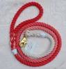 CORAL OMBRE ROPE DOG LEASH SINGLE HOOK ROPE LEASH AND MATCHING COLLAR SET