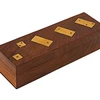 Handmade Wooden Dominoes Set & Five Dice with a Game Storage Box