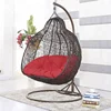 Comfortable outdoor funiture PE rattan hanging chair double seats swing chair