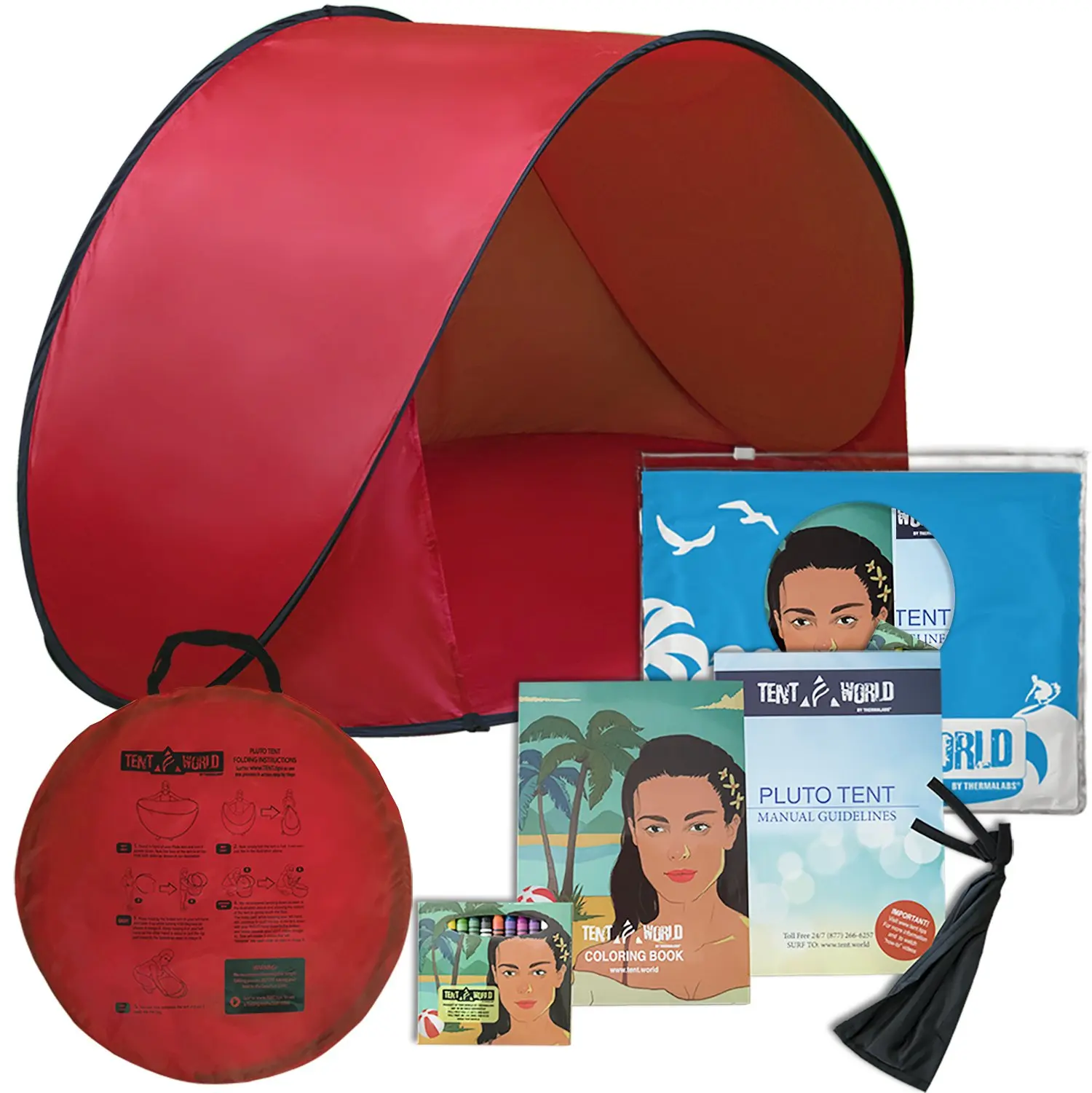 Deluxe lightweight Toddlers tent with carrying bag Thermalabs Pluto Baby Pink Beach Tent: An amazing accessory for your kids comfort From Wind /& Rain Keep Your Baby Away From the Heat of the Sun