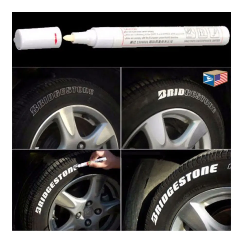 Tyre Marking Pen Paint Tyre Sidewall Writing in White Highlight