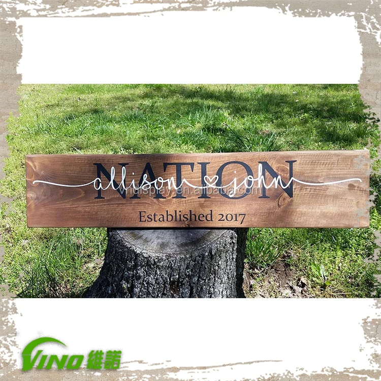 Personalized Couple Name Sign Rustic Wood Sign Decor Decorative