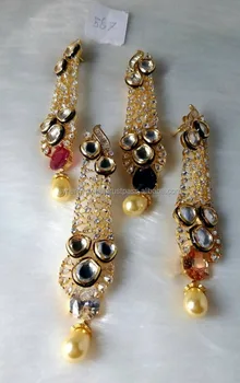 Bollywood Style Indian Fancy Earring In Multiple Color Options Designer American Diamond New Design Earrings Round