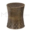 Bronze Embossed Metal Drum Indoor Outdoor Garden Stools/Ottoman/Tables (Set of 2