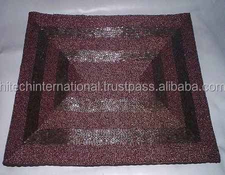 high quality beaded place mats,designer place mats,purple place