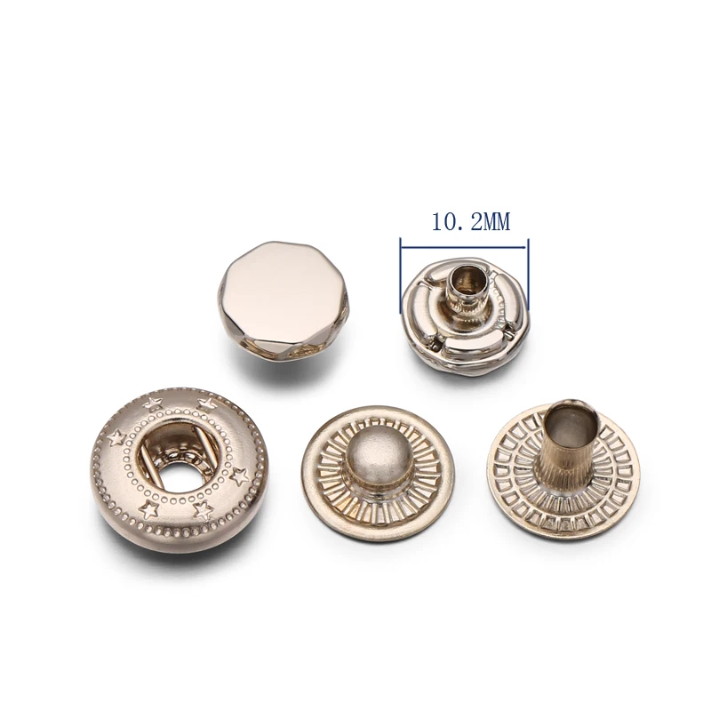 High Quality Zinc Alloy Gold Flat Press Metal Snap Fastener Button